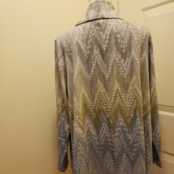 Chico's cowl neck knit ls top - size 3 - Picture 3 of 8